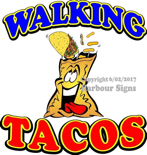 Walking Tacos DECAL (CHOOSE YOUR SIZE) Taco Food Truck Sign Concession ...