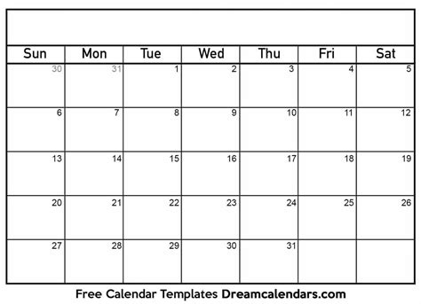 Blank Calendar - Printable Blank Calendar 2024