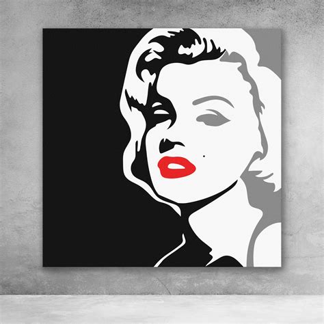 Marilyn Monroe Black and White Pop Art Modern Chic Wall Art | Pop art ...