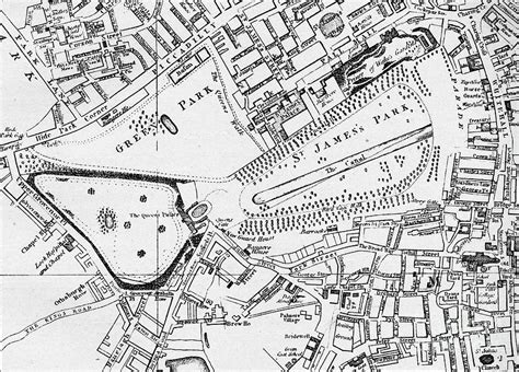 Map Of St James Park And Green Park Drawing by Print Collector | Fine Art America