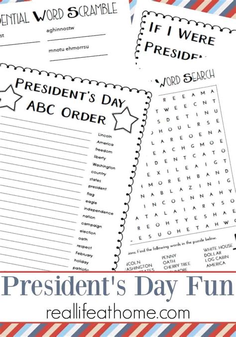 8 Fun Pages: Presidents' Day Worksheets and Printables for Elementary ...