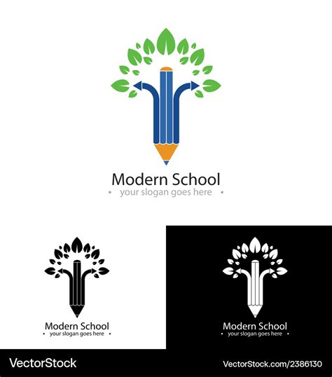 Modern school logo Royalty Free Vector Image - VectorStock