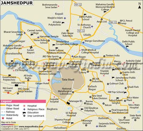 Jamshedpur City Map | Jamshedpur, Map, Geography map