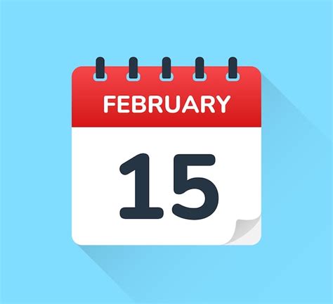 Premium Vector | February 15. vector flat design of daily calendar icon.