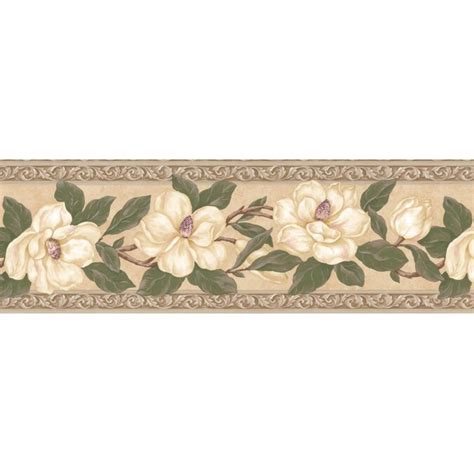 Brewster Wallcovering 6-1/8" Magnolia Prepasted Wallpaper Border in the ...