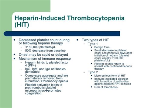 Symptoms Of Heparin Induced Thrombocytopenia - ScienceHUB