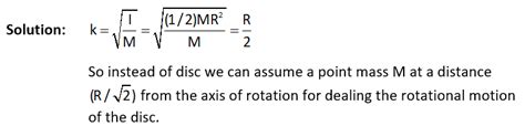 Formula For Radius of Gyration with solved examples