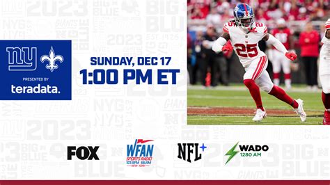 Giants vs. Saints: How to Watch, Listen & Live Stream Week 15