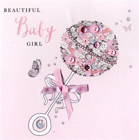 Beautiful Baby Girl Buttoned Up Greeting Card Embellished Cards 5034527280565 | eBay