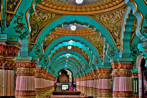 MYSORE,KARNATAKA,INDIA - OCTOBER 20,2019 : Mysore palace inside ...