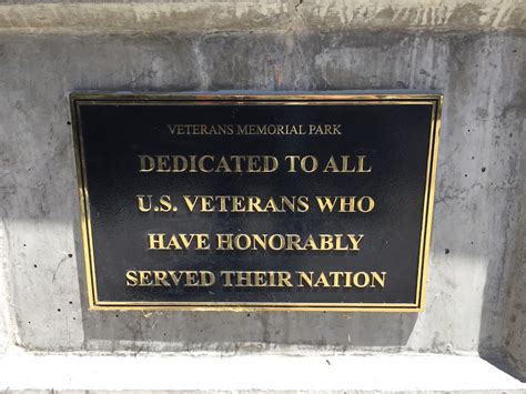 Read the Plaque - Veterans Memorial Park