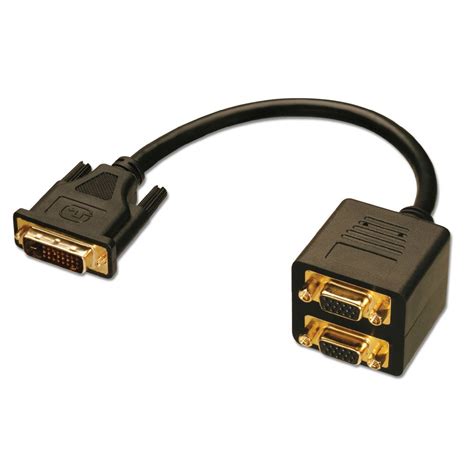 DVI-I Dual Link to 2 X VGA Display Splitter Adapter - (1) Male to (2) Female