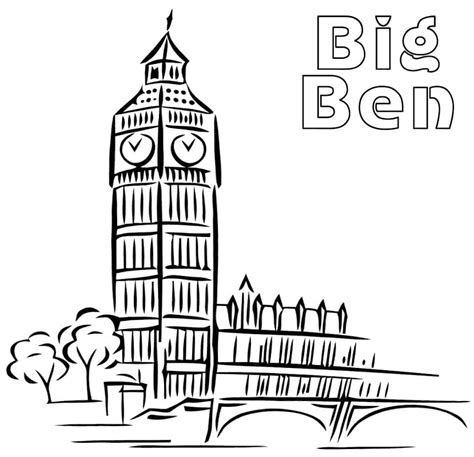 Free Big Ben Coloring Page - Free Printable Coloring Pages for Kids