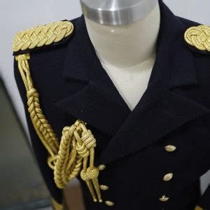 Golden Mylar Aiguillette Uniform Cosplay Costume Shoulder Cord Aiguillette Cording Epaulette ...