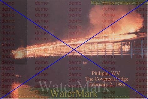 Philippi WV Covered Bridge Fire Picture 1989 4x6 | #4556194345