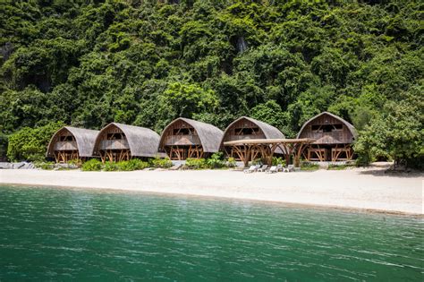 This tiny bamboo hut resort is built on a remote Vietnamese beach