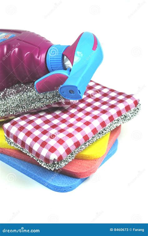 Cleaning essentials stock image. Image of colorful, hygiene - 8460673