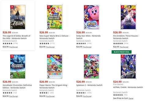 GameStop Selling First-Party Switch Games Cheap for Black Friday