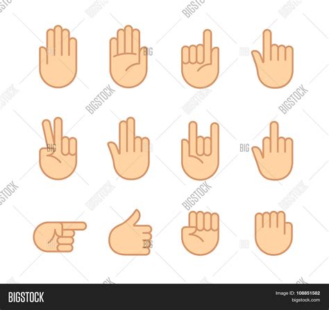 Hand Gestures Icons Vector & Photo (Free Trial) | Bigstock