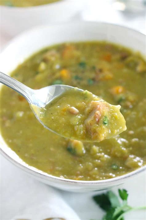 Instant Pot Split Pea Soup (made with a leftover ham bone) - Bowl of Delicious