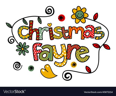 Christmas fayre doodle celebration type Royalty Free Vector