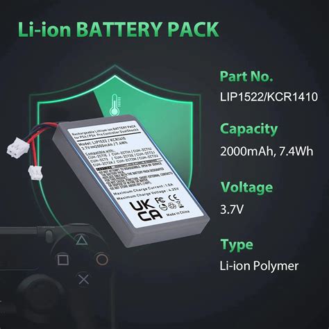 Lip1522 Battery Wireless Controller Playstation Gamepad 2000mah Li-ion 3.7v 2000mah Li-ion ...