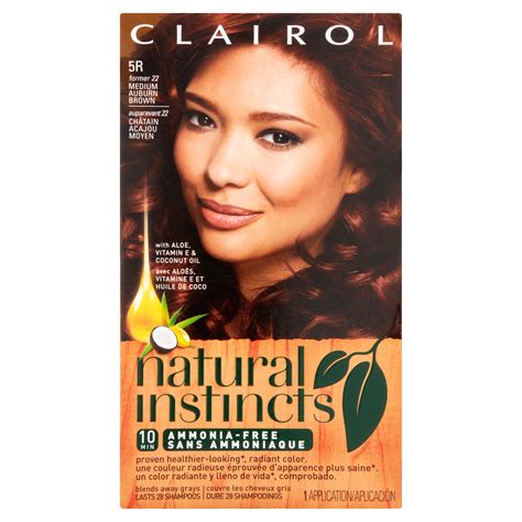 Clairol Natural Instincts Hair Color, 22 Medium Auburn Brown, 1 Kit ...