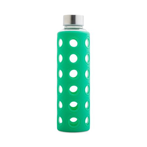 Glass Bottle with Green Silicone Sleeve 20 oz - Thrive Market