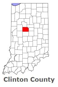 Clinton County on the map of Indiana 2024. Cities, roads, borders and ...