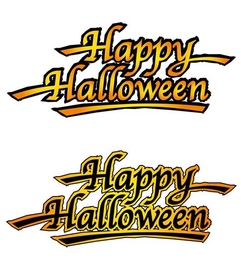 Set of two Happy Halloween logos, vector illustrations. 629134 Vector ...