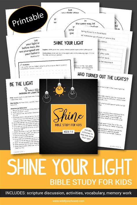 Shine Your Light Bible Study for Kids (Printable) - Wildly Anchored ...