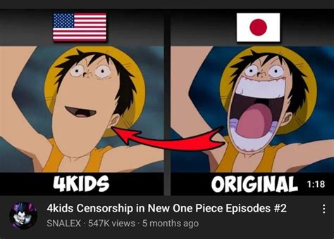 One Piece Censored luffy's mouth | 4kids Censorship In X | Know Your Meme