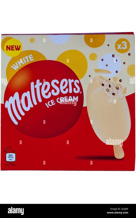 Box of new white Maltesers Ice Cream isolated on white background Stock ...