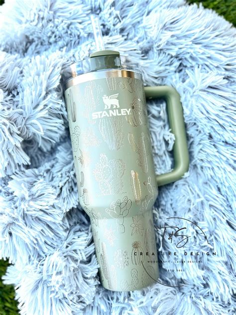 Cactus Stanely Custom Wrap Engraved Stanley Laser Engraved Cup Tumbler ...