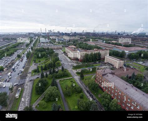 CHEREPOVETS, RUSSIA-CIRCA JUL, 2016: An industrial part of Cherepovets ...