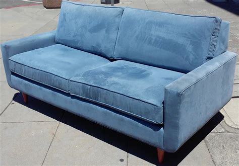 UHURU FURNITURE & COLLECTIBLES: SOLD #14796 Mid Century Style Herringbone 75" Sofa - $345