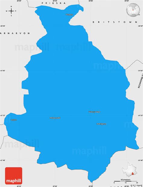 Political Simple Map of VICTORIA-WEST, single color outside, borders and labels