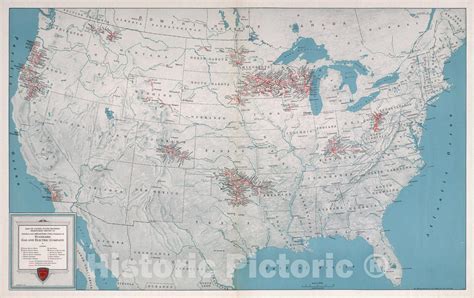 Historic Map : Map of the United States showing territories served by ...