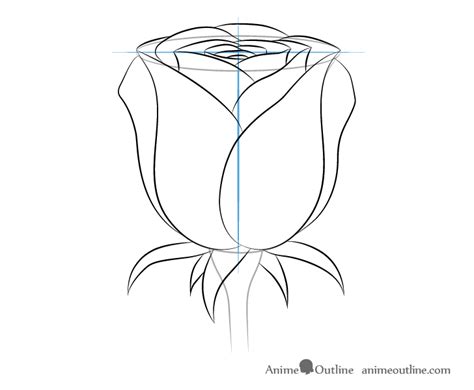 How to Draw a Rose Step by Step - AnimeOutline