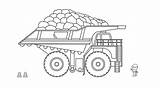 Hand Drawn color Children Construction Large Size mining Truck Carrying  sketch template
