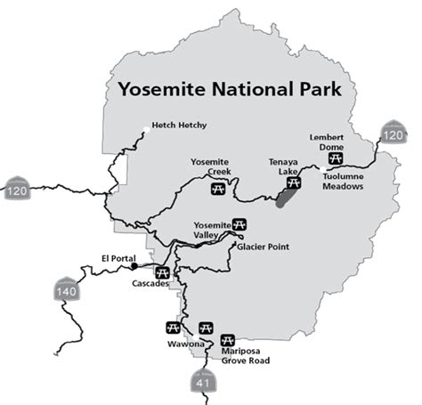 Yosemite National Park Map Guide - London Top Attractions Map