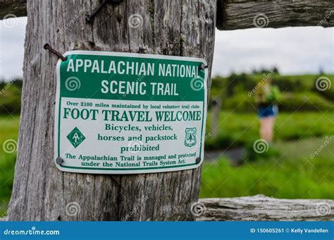 Appalachian National Scenic Trail Sign Editorial Photo - Image of fence ...