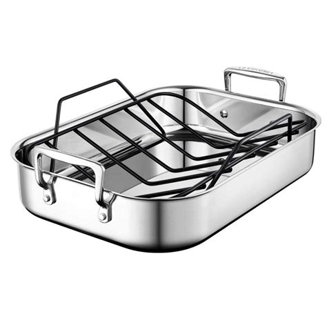 Le Creuset Small Roasting Pan (14 Inch x 10 Inch ) with Nonstick Rack ...