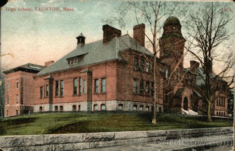 High School Taunton, MA Postcard