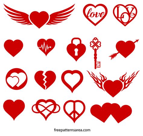 16 Free Heart-Love Symbol Vectors for Valentine's Day Projects