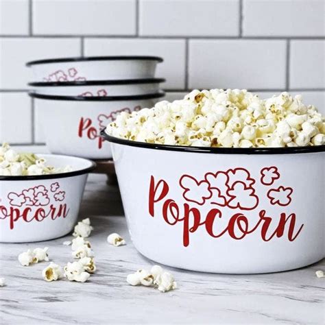 Enamelware Popcorn Bowl Set of 5 | Antique Farmhouse