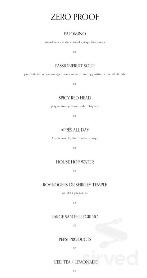 1889 Steakhouse menu in Missoula, Montana, USA