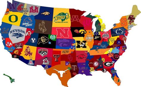 College Football Teams Map