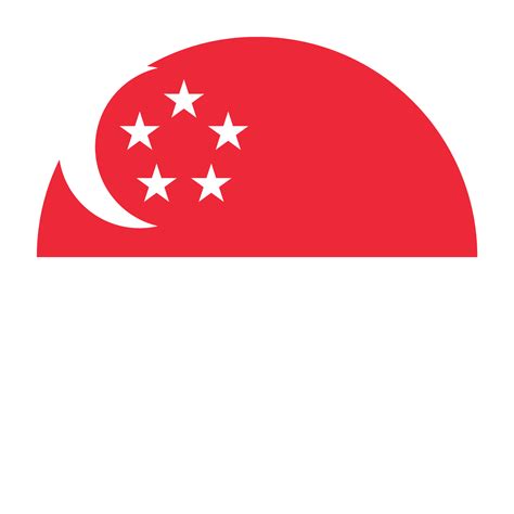 Singapore Flat Rounded Flag Icon with Transparent Background 16388203 PNG