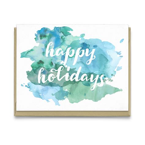 Happy Holidays Watercolour Greeting Card – Fox & Fancy